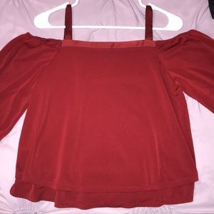 Deep Red Off The Shoulder Top